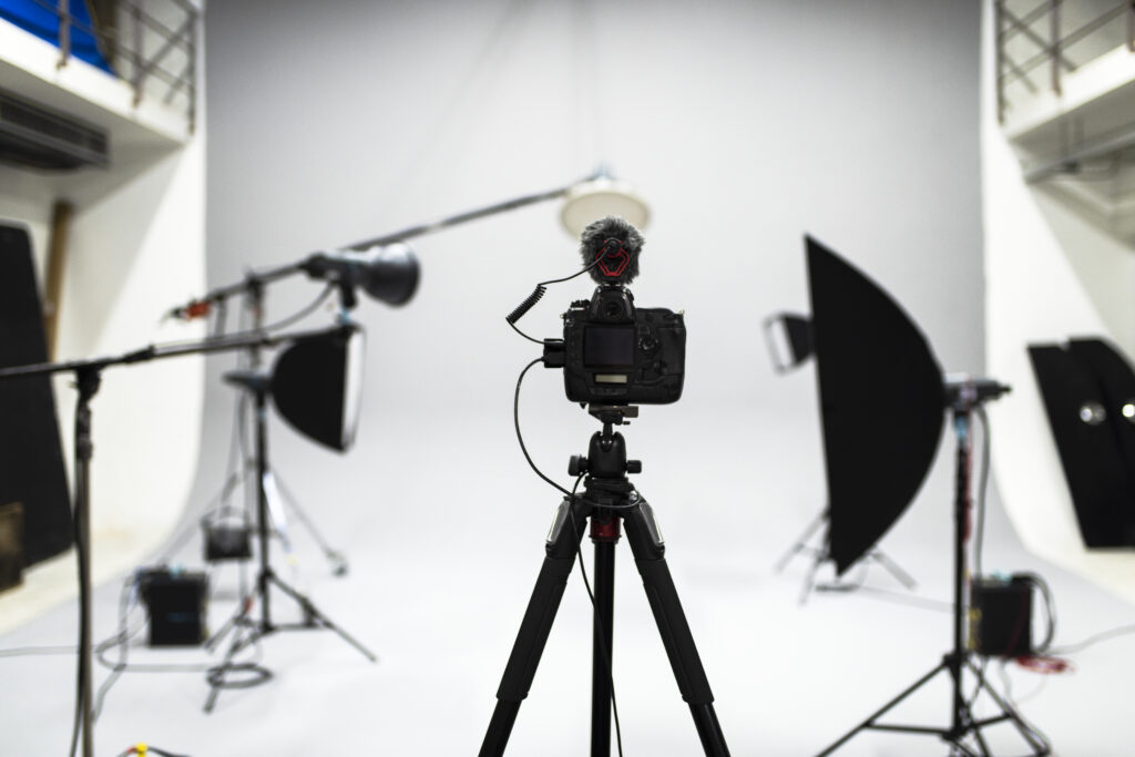 set up of a studio shoot